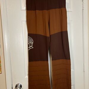 Brown and Tan Wide-Leg Pants. Crosslisted